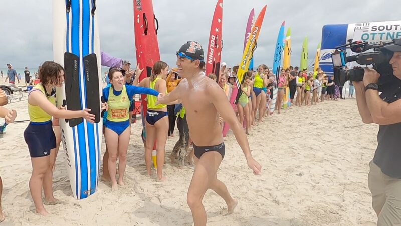 Andy's guard of honour Leighton Beach Telethon swim 2023